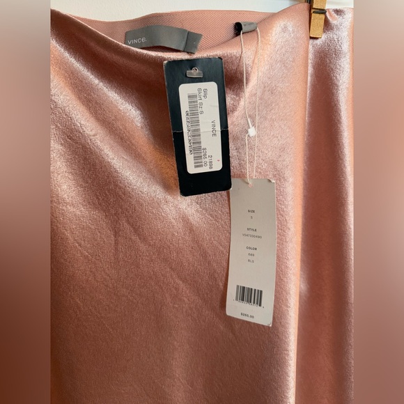 NWT Vince Satin Slip Skirt in Petal Amber Size Small - Picture 5 of 6